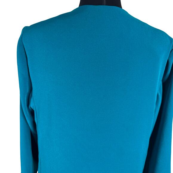 Vintage 80s Power Dressing Jacket! Teal Blazer w/ Epic Shoulder Pads (M/L) - Picture 12 of 14